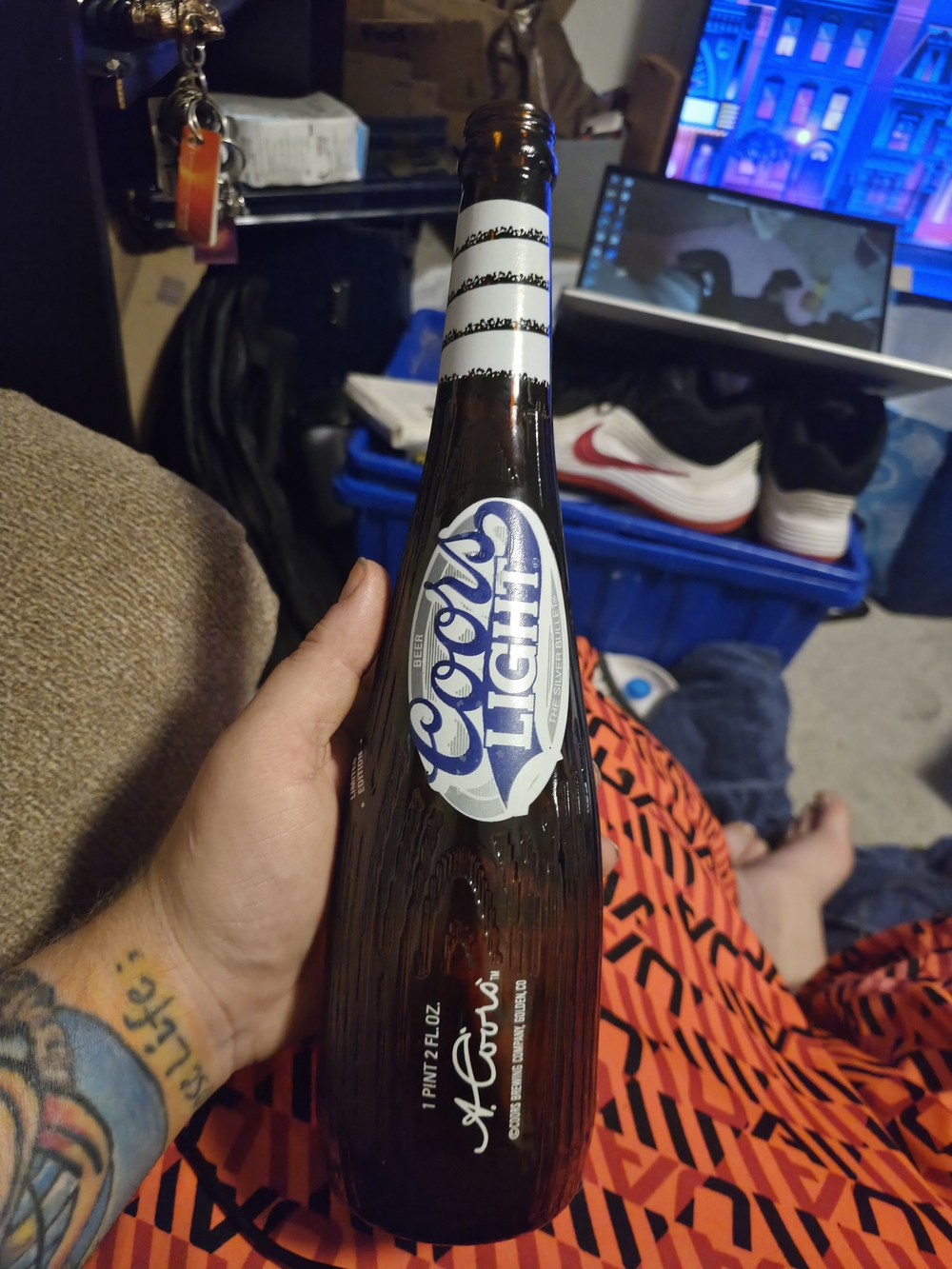 1996 Coors Light Limited-Edition Baseball Bat-Shaped Bottle Empty